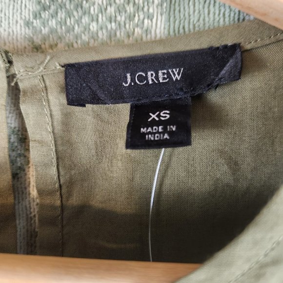 NWT J. Crew Puffed Sleeve Woven Lace Top Women's XS Olive Green‎ Cottagecore - Picture 6 of 10